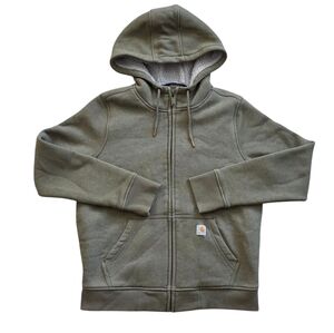 Carhartt Olive Green Full-Zip Hooded Jacket